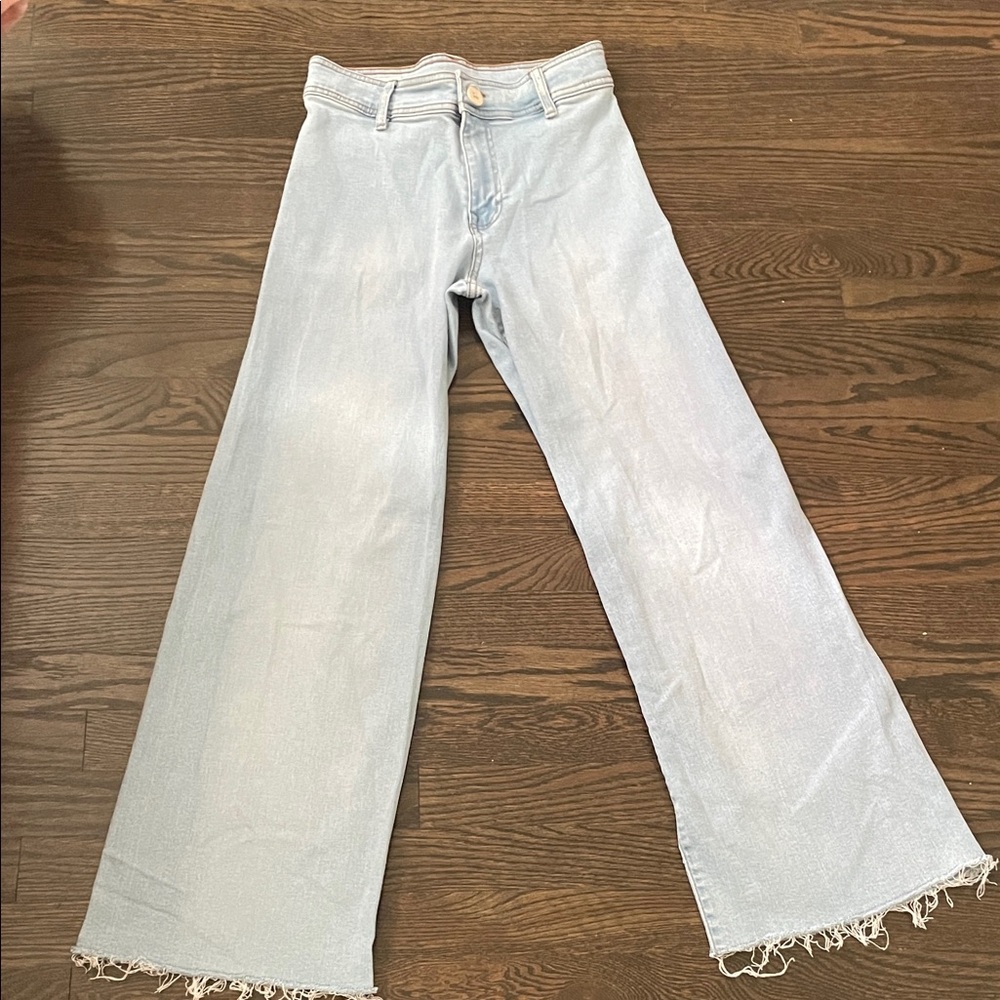 Zara Sky Blue Wide Leg Jeans